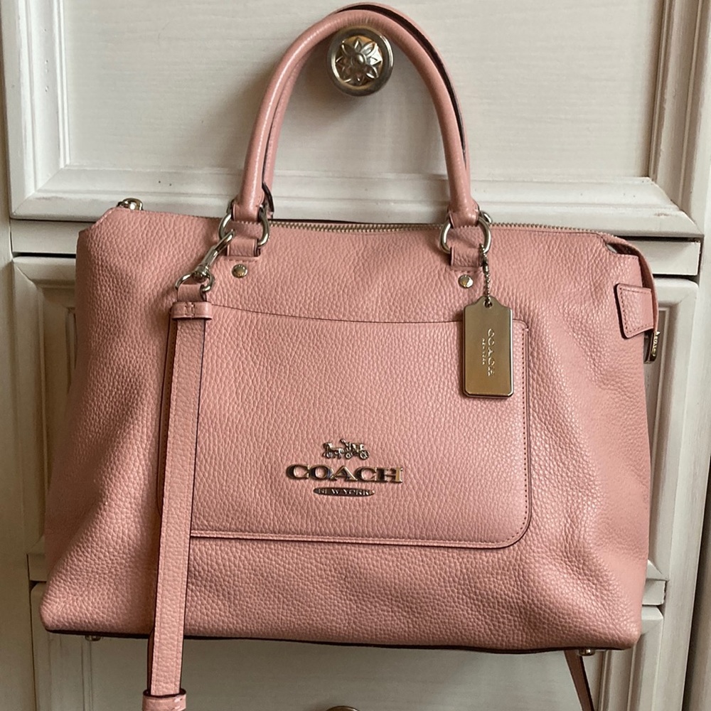 Pink Coach Pebble Leather Purse
